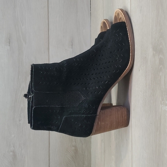 Toms Women Majorka Desert Peep Toe  Ankle Suede Heels Shoes sandals sz 10 - Picture 3 of 14